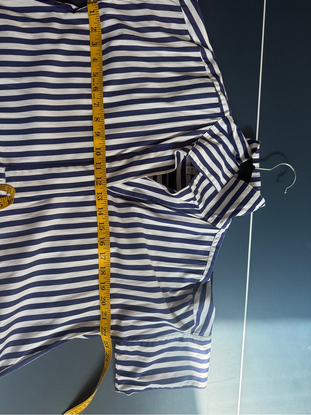 Banana Republic Navy and White Striped Maxi Shirt poplin Dress - Picture 10 of 10